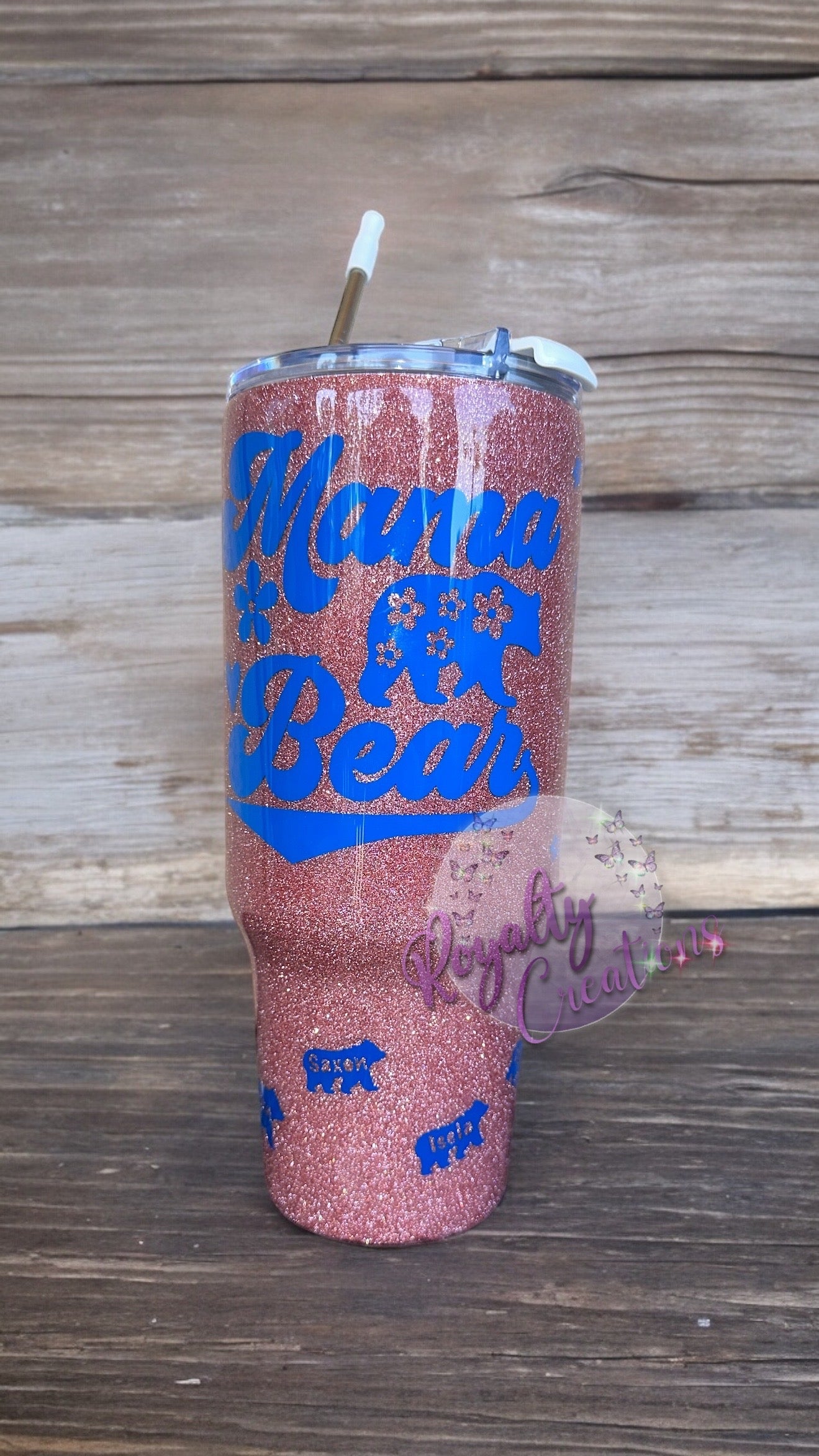 Custom glitter 40 oz tumbler