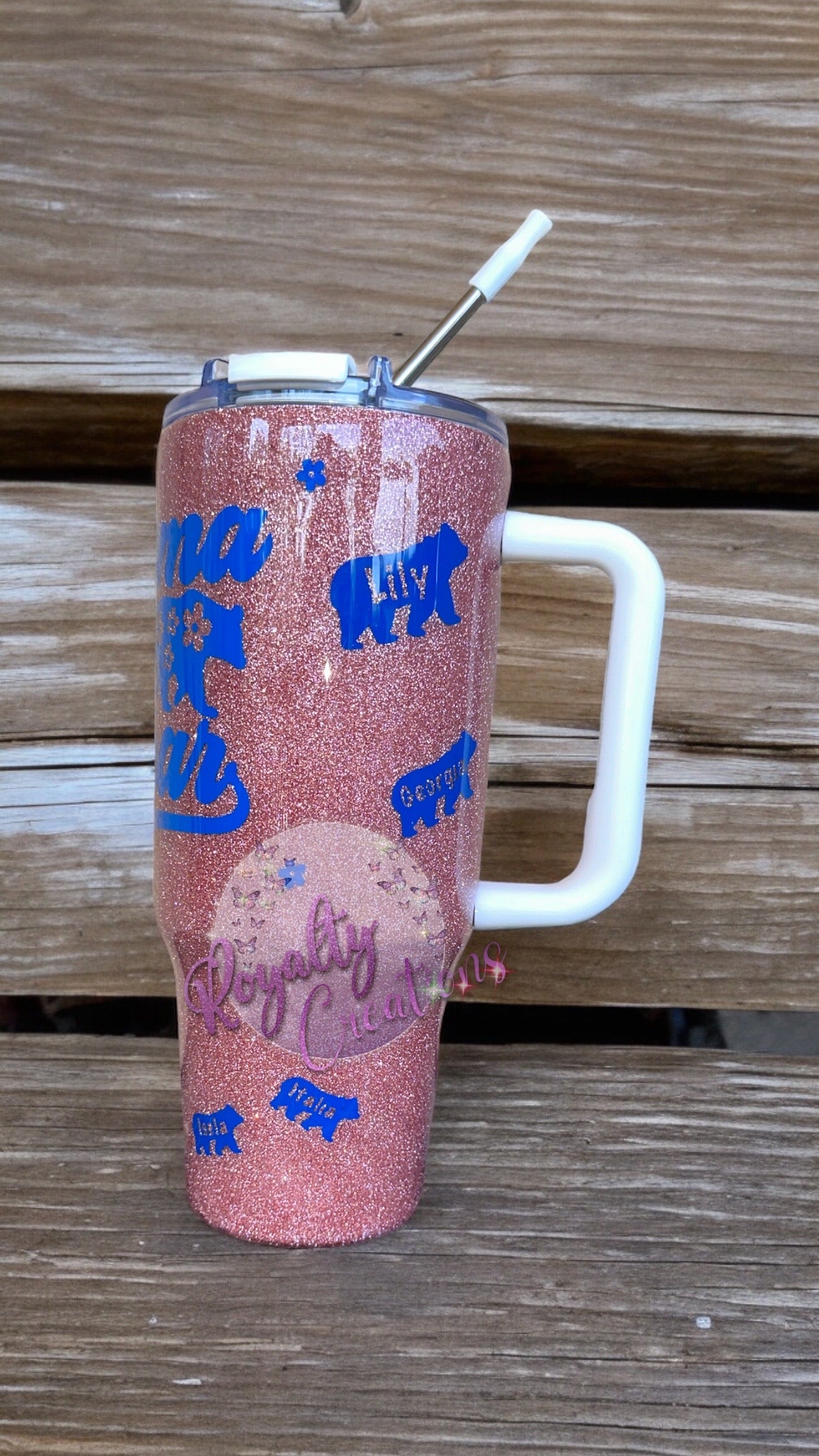 Custom glitter 40 oz tumbler