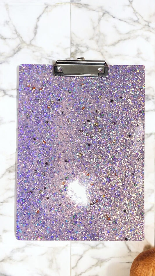 Glitter resin clipboard